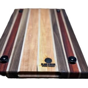 Charcuterie Board with handles Walnut Padauk Maple African Mahogany